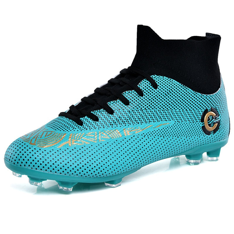 2019 New Outdoor Men Boys Soccer Shoes Football Boots High Ankle Kids Cleats Training Sport Sneakers Size 35-45 Dropshipping