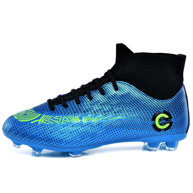 2019 New Outdoor Men Boys Soccer Shoes Football Boots High Ankle Kids Cleats Training Sport Sneakers Size 35-45 Dropshipping