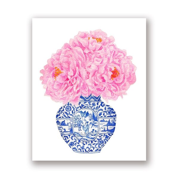 Blue and White China Vase Wall Art Canvas Posters Print Chinoiserie Pink Peony Painting Picture Trending Now Art Home Decoration